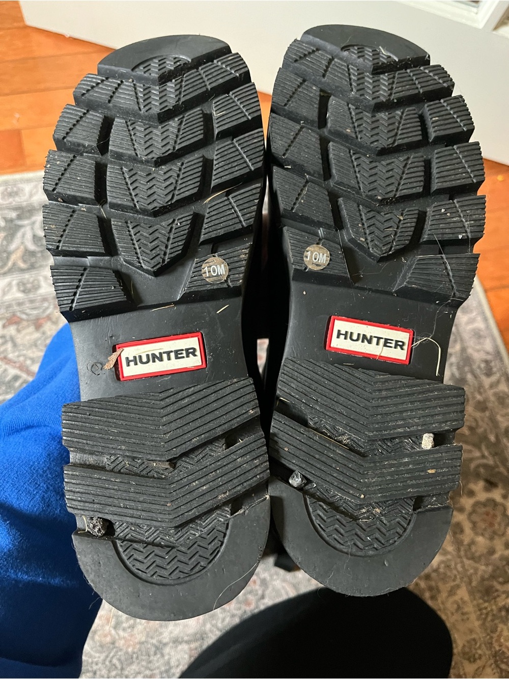 Hunter Black Tall Rain Boots- lug style - Picture 5 of 5